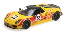 Minichamps PORSCHE 918 SPYDER MARTINI WEISSACH PACKAGE YELLOW & RED STRIPES 1:18