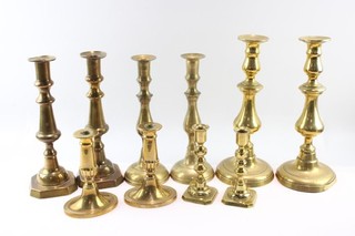 Vintage Brass Candlestick Holders Pairs Of Various Styles & Size Job Lot 4969g