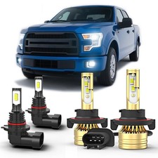 For Ford F-150 2004-2014 White LED light bulb Hi/Lo  Fog Light 4 Bulbs Combo...