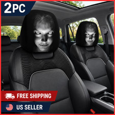 2pcs Halloween Horror Face Printing Car Headrest Covers Universal Elastic Car Se 2pcs Halloween Horror Face Printing Car Headrest Covers Universal Elastic Car Se