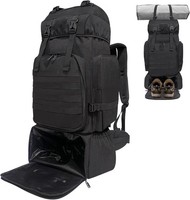 Wanderrucksack 80L Molle Taktischer Campingrucksack Schwarz Wasserabweisend