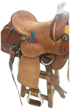 Western Leather Horse Saddle Ranch Roping Wade Tree A Fork Work Tack Equestrian