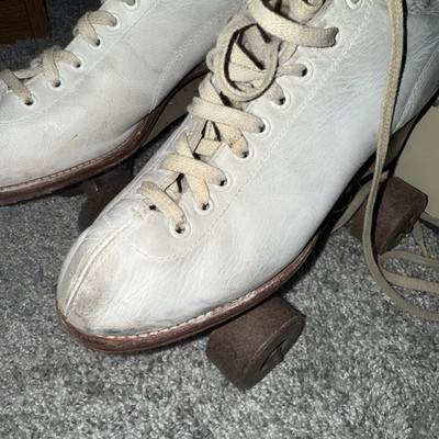 Patins à Roulettes Vintage Chicago Hyde Cuir Noir - Taille 11,5 Femme, Roues En Bois, Occasion