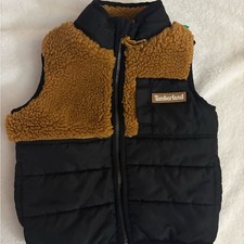 Timberland Kids' Black and Tan Fleece Vest