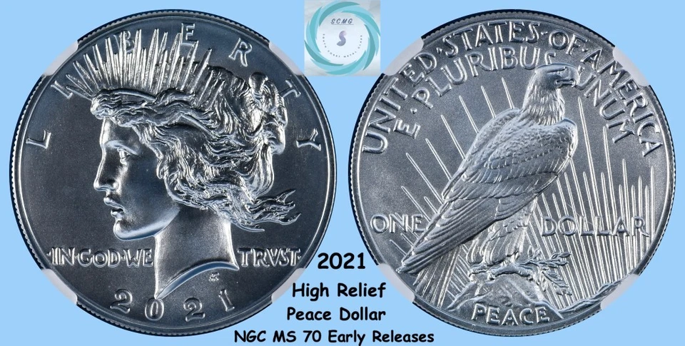 2021 Silver High-Relief Peace Dollar 100th NGC MS 70 Early Rel - #6315956-015 - Image 4 of 4