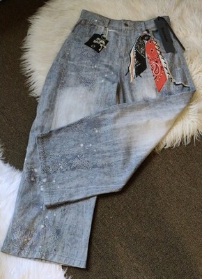 NWT Women Blue Jeans XL Supermade, Creation Outshout Words, Smile Now Cry Later