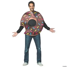 Adults Chocolate Donut with Bite Costume – Food Halloween Cosplay Party Outfit