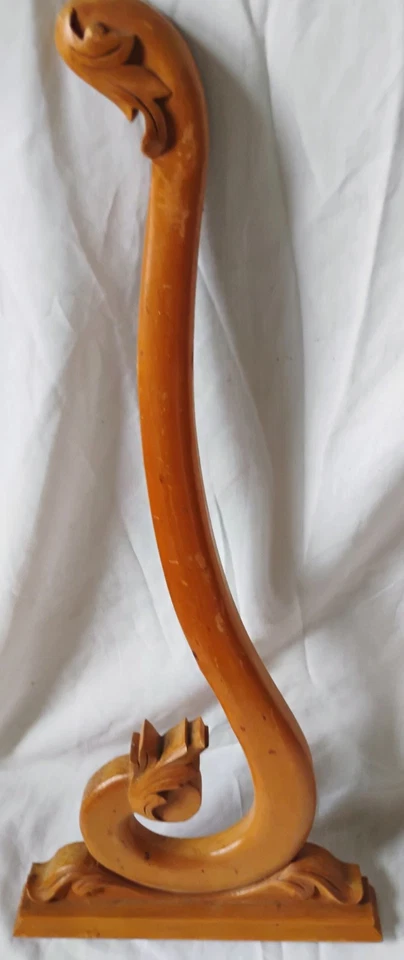 Antiguo par de arpas con marco de espejo de arce macizo y postes como está Foto 3 de 4