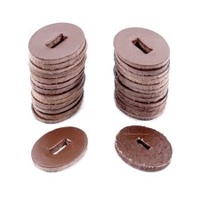 Cowhide Leather Handle Washers 25 Pack Brown Oval for Knife Making Hobby