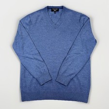 Banana Republic Merino Wool Sweater Mens Large Tall Blue Solid Italian