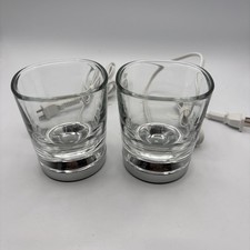 Philips Sonicare Diamond Clean Glass Cup Silver Charging Base CBA1001 Lot Of 2