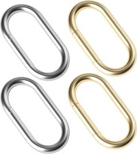 4Pcs Gold KeyChain Clip  Spring O Ring - Purse  Carabiner Clip for Keys, Bag,