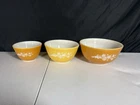Vintage Pyrex Butterfly Gold Nesting Mixing Bowls # 401 402 403 Set of 3