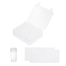 30 Slots Bead Storage Containers, Clear Thin Plastic Bead Boxes with Labels
