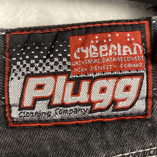 Vintage Plugg Jeans Wide Leg Boys 14 Skater Stripe Loose Y2K Denim Pants Baggy - Picture 7 of 10