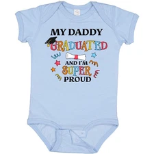 Inktastic My Daddy Graduated And I'm Super Proud Baby Bodysuit School Dad Father