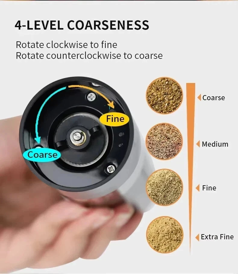 2PCS Electric Salt and Pepper Grinder Set Automatic Grinder w/ Rechargeable Base - Image 4 of 4