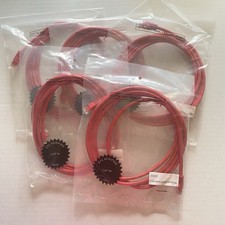 Lot of 5 Red CAT5e 7ft Enhanced 350MHz Ethernet Patch Cable RJ45