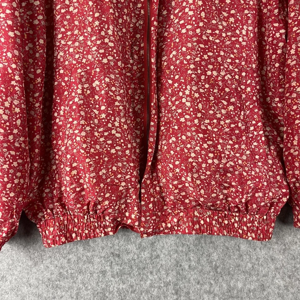 Chaqueta Bomber De Colección Fuda International Seda Para Mujer XL Floral Cremallera Completa Ditsy Foto 3 de 4