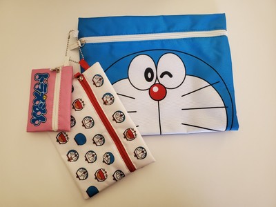 Doraemon Tri-pouch, Triple Zip Bag, Cute Japan Anime Case, Japanese Character
