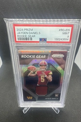 2024 Panini Prizm - Rookie Gear Jayden Daniels #RG-JDS (MEM, RC) PSA 9 Commander