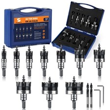 Wildbossy 10Pcs Hole Saw Set 5/8 2-1/8 Metal Stainless Steel Wood Fiberglass