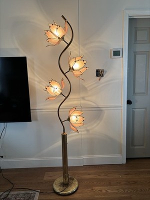 入門Ｌｏｔｕｓ１-２-３Ｒ５Ｊ/エヌジェ-ケ-テクノ・システム/オフィス・ライト（単行本） Vtg QH Light Pink Lotus Floor Lamp – Made in Taiwan – Etched Glass