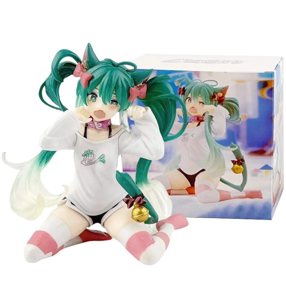 Muñeca de peluche Hatsune Miku anime Vocaloid sentado juguete de peluche regalo coleccionable