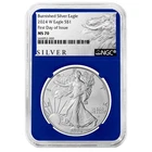 2024-W $1 1-oz Burnished American Silver Eagle NGC MS70 FDI ALS Label Blue Core