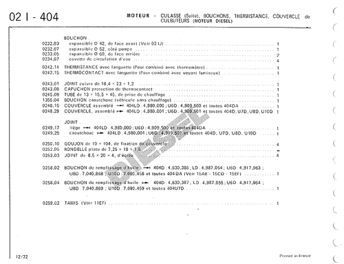 Thermocontact Température Eau Peugeot 204 ->M1970 404 J7 504 diesel M1982-> 505D - Picture 4 of 4