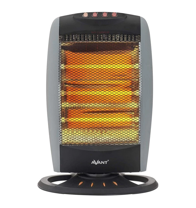 Estufa eléctrica AV7574 de cuarzo oscilante de 3 tubos, 1200w. Calefactor