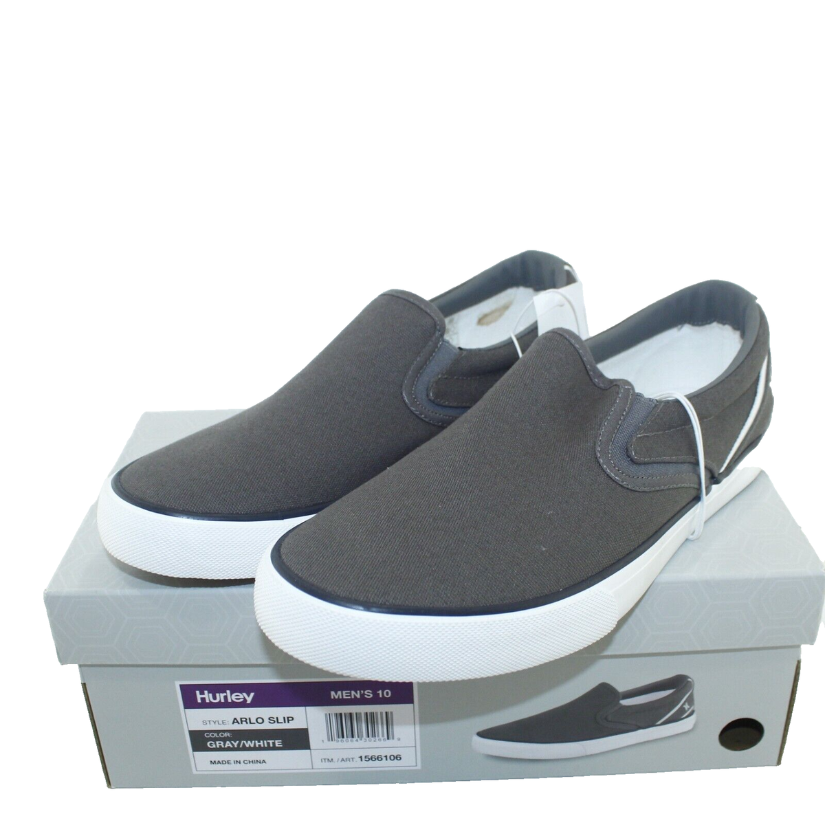 HURLEY ARLO mens slip on flats shoes size 10 M dark gray  display picture 3