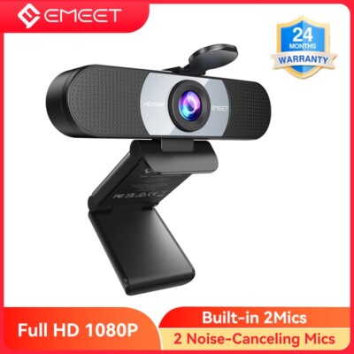 1080P HD EMEET Webcam with Microphone USB Web Camera for
