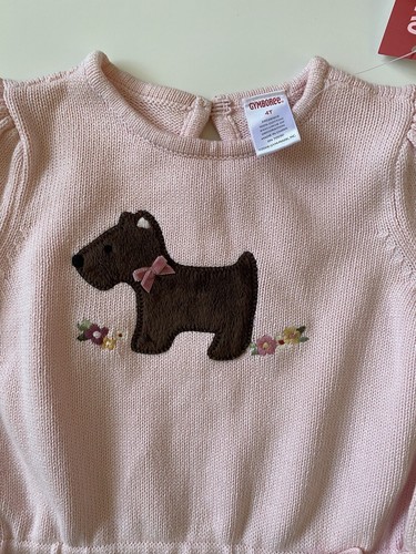 Gymboree GIRL DETECTIVE Sweater Pullover Pink Scottie Dog Girl's Size 4 NWT - Picture 2 of 3