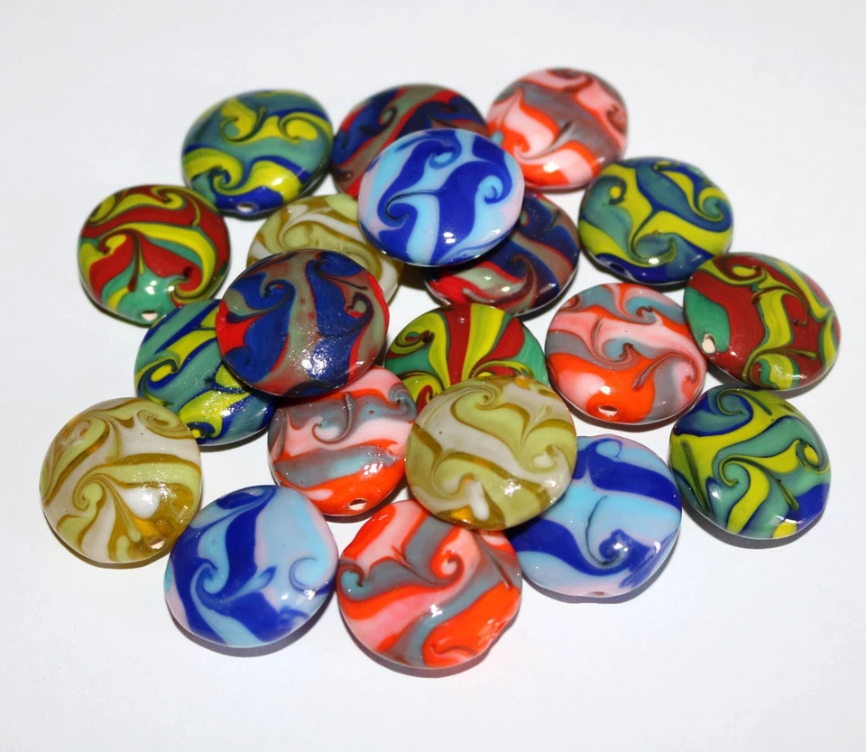 5 Strands Lamp Work Glass Beads, Handmade Lamp Work Glass Beads for Jewelry. - Image 4 of 4