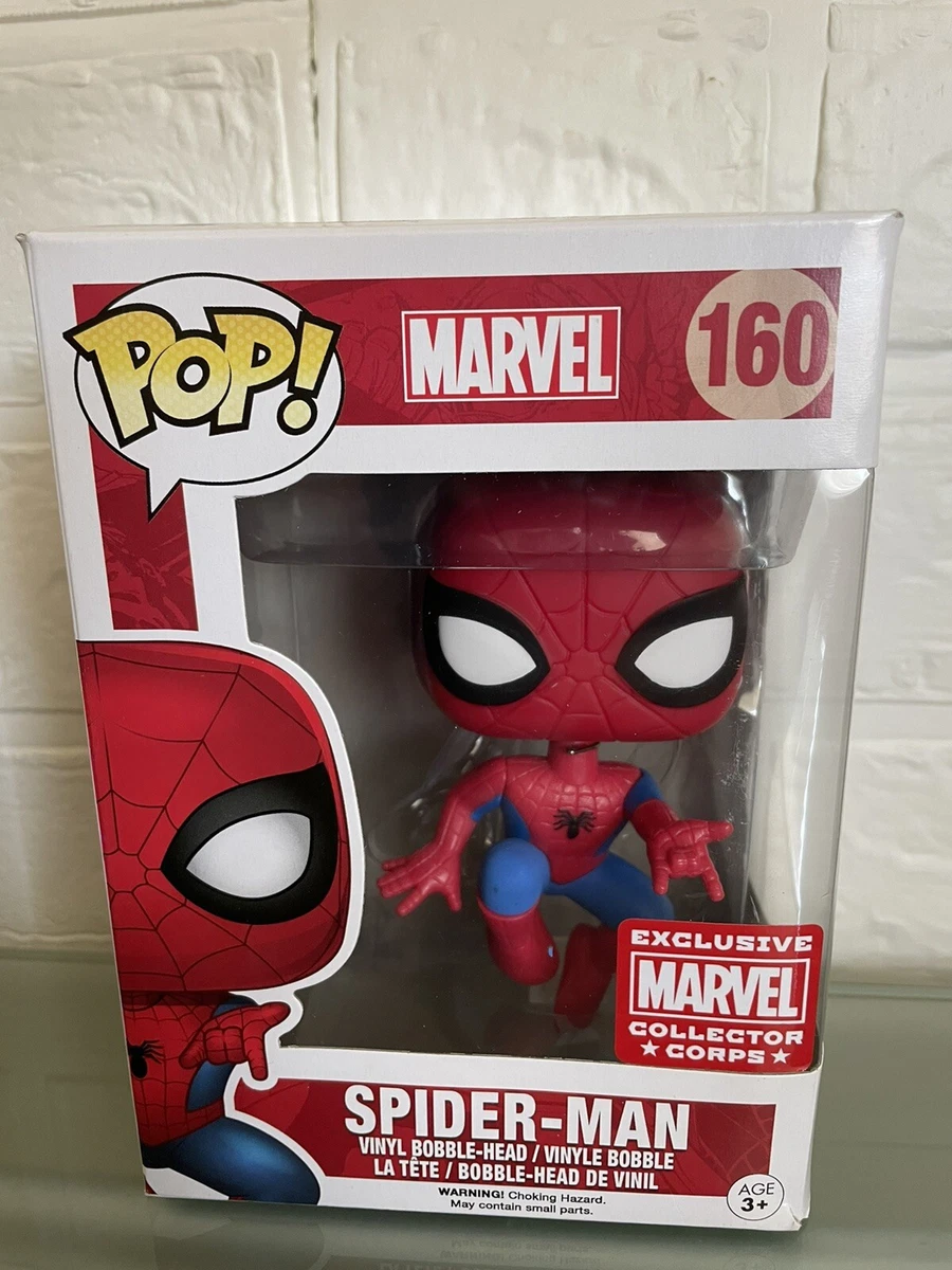 Funko Pop Marvel Exclusive Collector Corps Spider-Man # 160 Vinyl  Bobble-Head