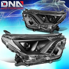 FOR 2016-2018 TOYOTA RAV4 FACTORY STYLE PROJECTOR HEADLIGHT LAMPS BLACK CLEAR