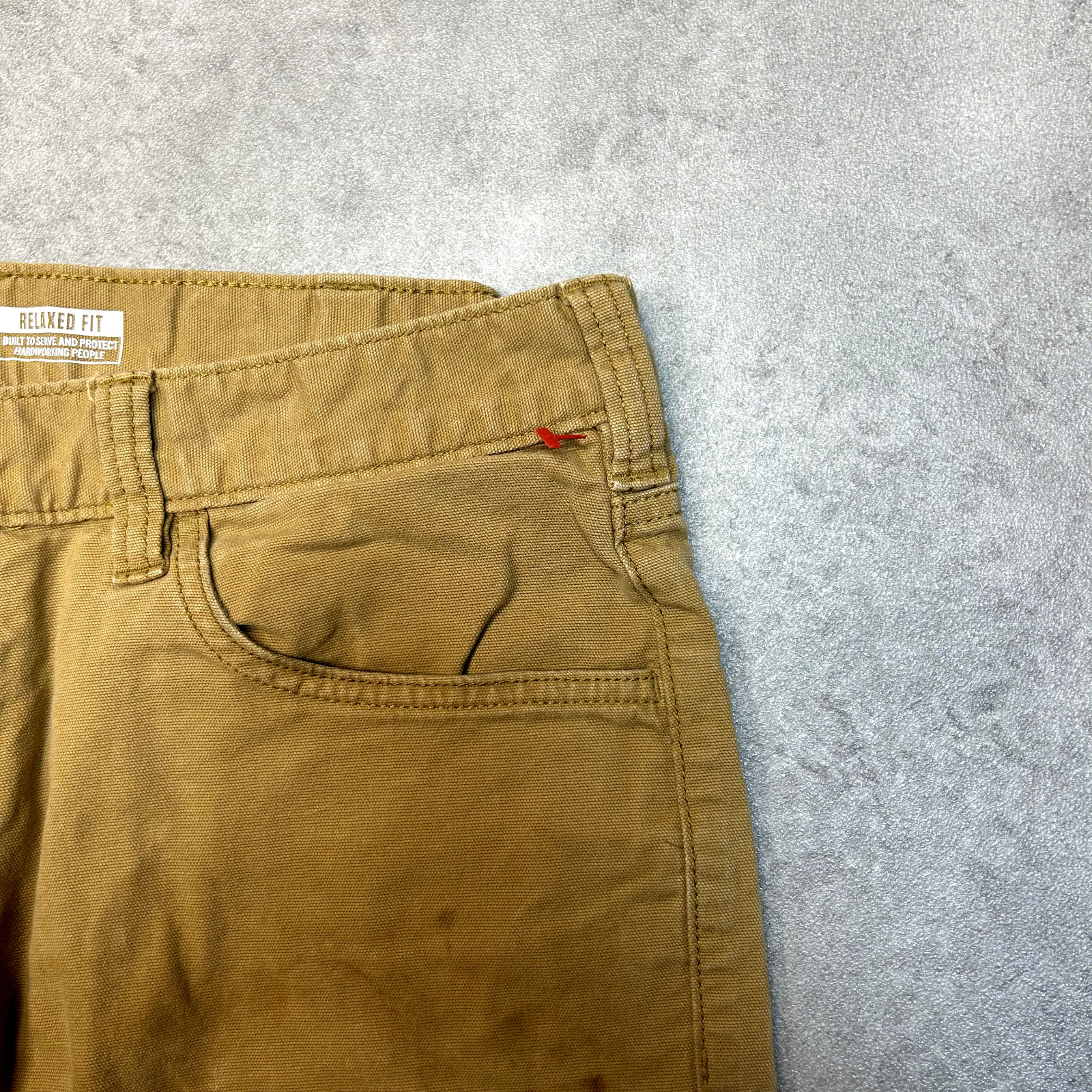 Carhartt Carpenter Trousers Mens 30" Straight Fit Workwear Denim Pants, Beige image 3