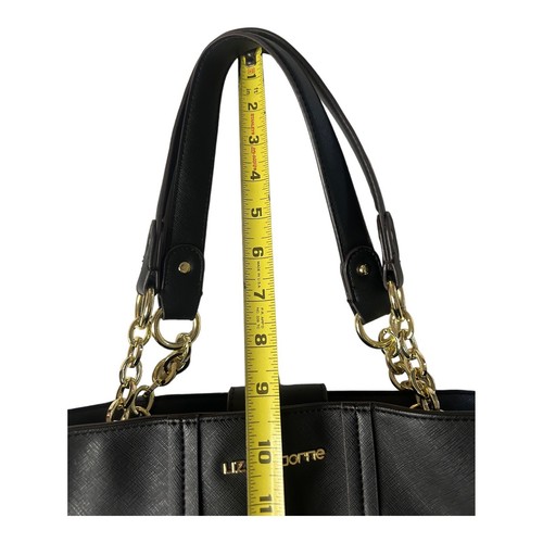 Liz Claiborne schwarz Kunstleder Schulter Handtasche Geldbeutel Doppelgriff - Bild 4 von 16