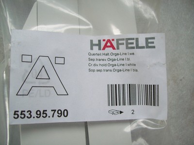 Blum Querteiler Aufnahme Halterung Orga Line Tandembox antaro weiß Häfele intivo
