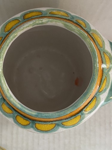 Desimone Hand Painted Italian Pottery Coffee Tea Pot Sugar Creamer Fish MCM - Picture 5 of 12
