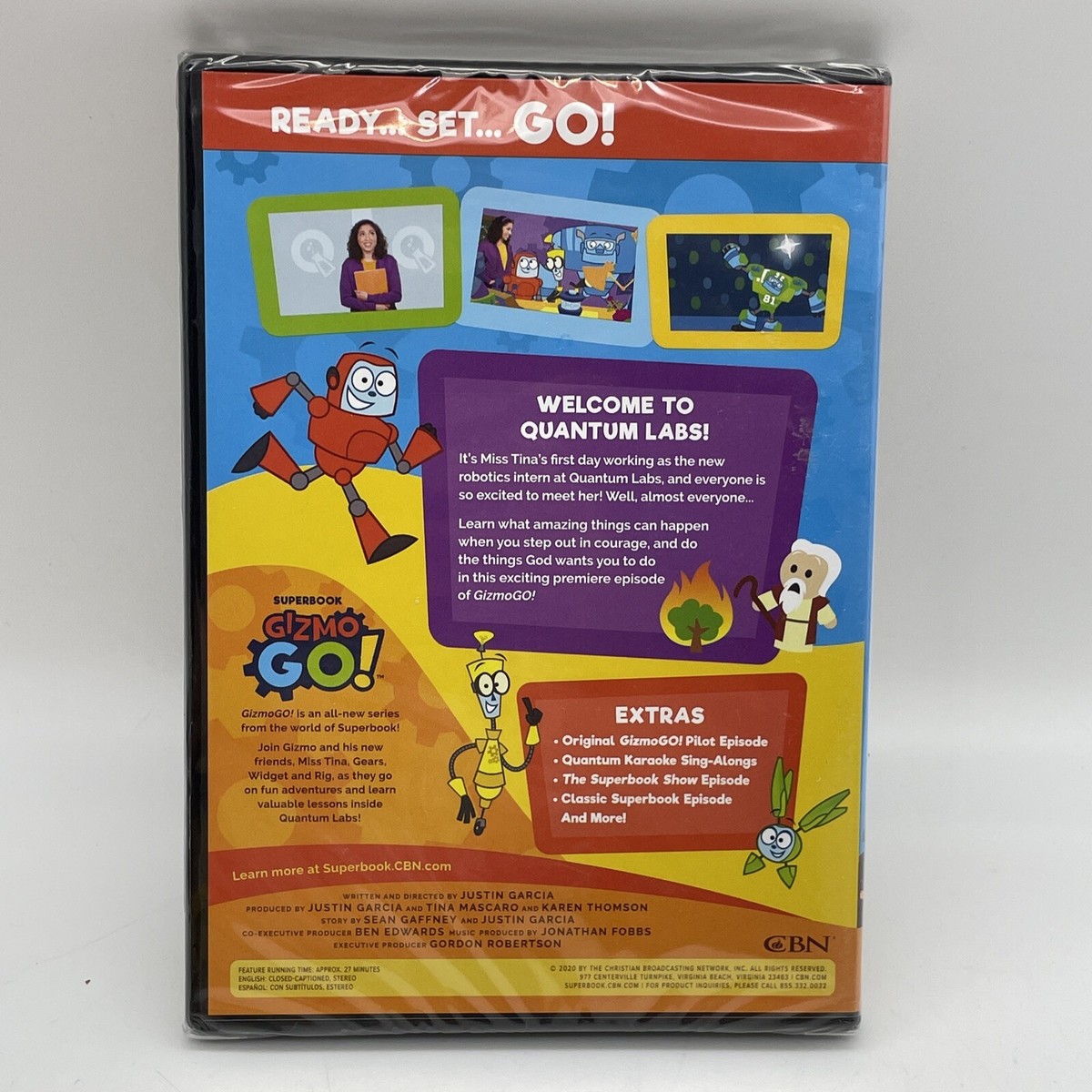 SUPERBOOK Gizmo Go DVD Tinas First Day NEW Christian CBN