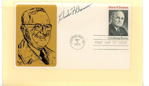Autographed Envelope Charles F. Brannan United States Secretary of Agriculture - Picture 1 of 2