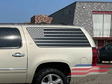 Fit 2007-2014 Chevy Suburban Yukon XL Quarter Window American Flag Decal Sticker