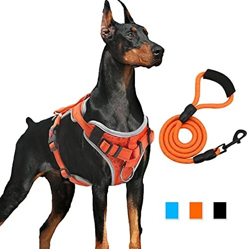 Dog Harness No Pull, Dog Vest Harness with Dog S (Chest: 19.7-23.6") Orange