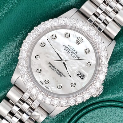Rolex Datejust Midsize 31mm Diamond Bezel/White MOP Dial Jubilee  Watch