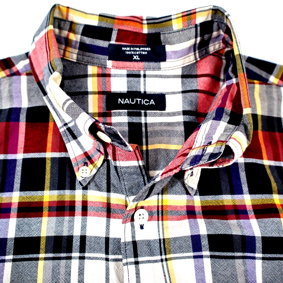 Nautica VINTAGE Oxford Cloth Long Sleeve Shirt Mens XL Button Front Logo - Image 4 of 4