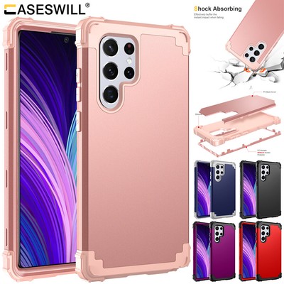For Samsung Galaxy S25 S24 S23 S22 S21 S20 FE Ultra 3in1 Shockproof Case Cover