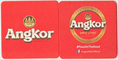 NEU NEW! Bierdeckel BEER COASTER aus KAMBODSCHA CAMBODIA - ANGKOR BEER (2)