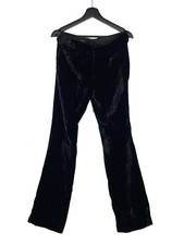 Gucci Velour Velvet Black Straight Women Pants Made in Italy Luxury Style Size M
